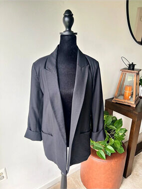 Simply Vera Wang Open Front Blazer Black Size Medium